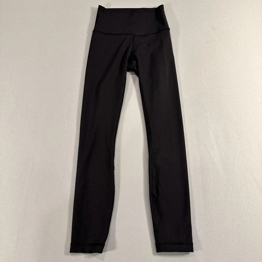 Lululemon Leggings Womens 2 Black High Rise Ankle Yoga Athletic Stretch Gym